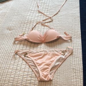 Gorgeous blush pink and white VS swimsuit top